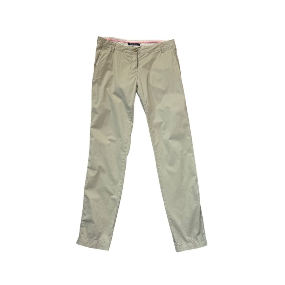 Maison Scotch Womens Beige Straight-Leg Trousers With Unique Button Detail